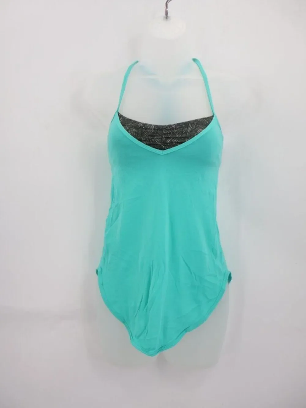 Lululemon Tank Top Womens 2 Green Roll Out Tank Bali Breeze Jazzy White Gator